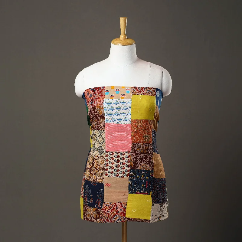 Act Fast Multicolor - Handcrafted Patchwork Cotton Kurta Material (3m) 06