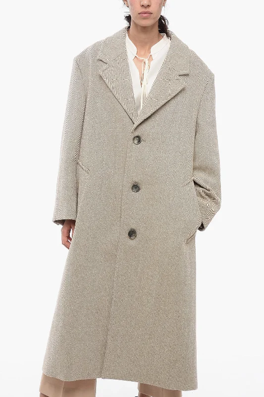 Deal Alert Ami Alexandre Mattiussi Wool Herringbone Coat