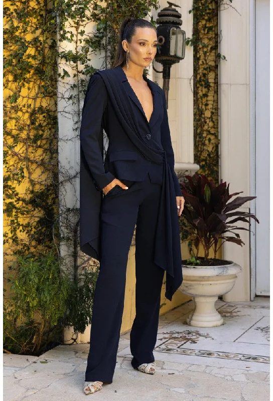 Mega Deal Terani Couture 242E3180 Beaded Long Sleeve Formal Pant Suit