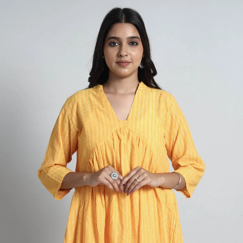 Discount Days Yellow - Exquisite Jacquard Cotton Dress