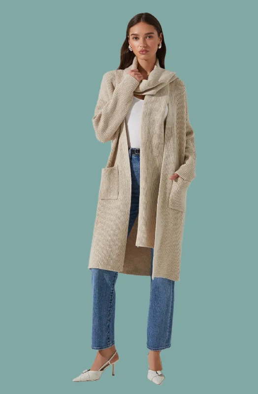 Inventory Reduction Noemi Ribbed Scarf Cardigan