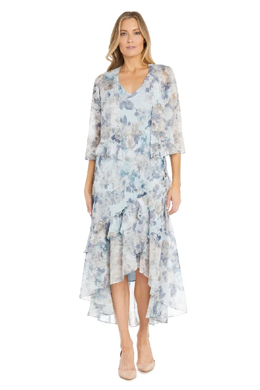 Lowest Price R&M Richards 3043 High Low Floral Jacket Formal Dress