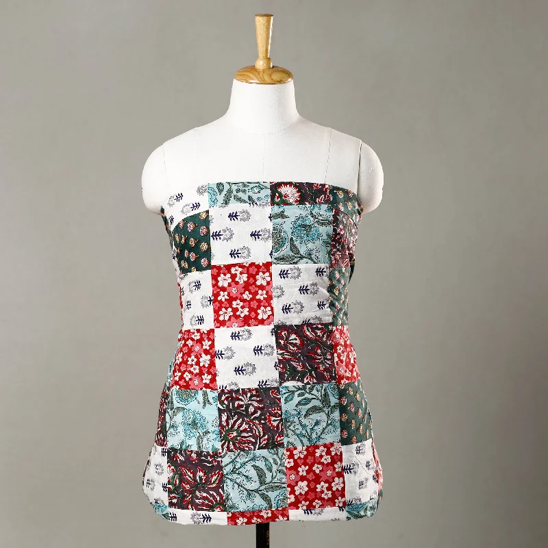 Daily Deals Multicolor - Handmade Tukdi Kaam Patchwork Cotton kurta Material - (2.7 meter) 20