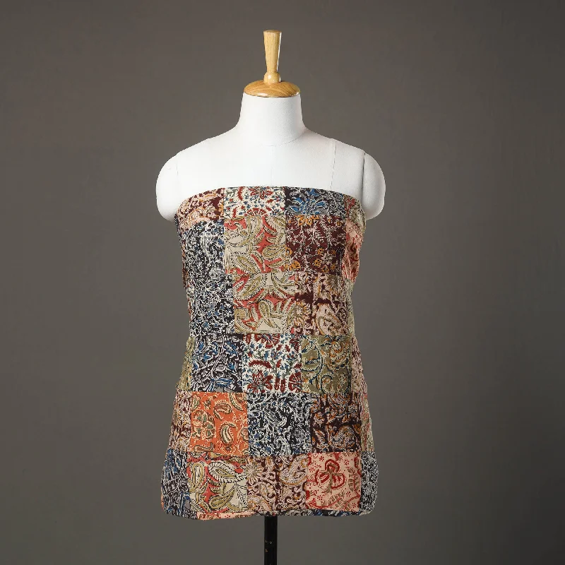 Massive Deals Multicolor - Patchwork Cotton Kalamkari Kurta Material (2.9m) 19