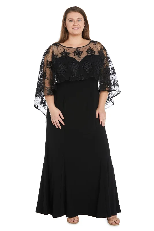 Price Rollback R&M Richards 1560W Long Formal Plus Size Capelet Dress