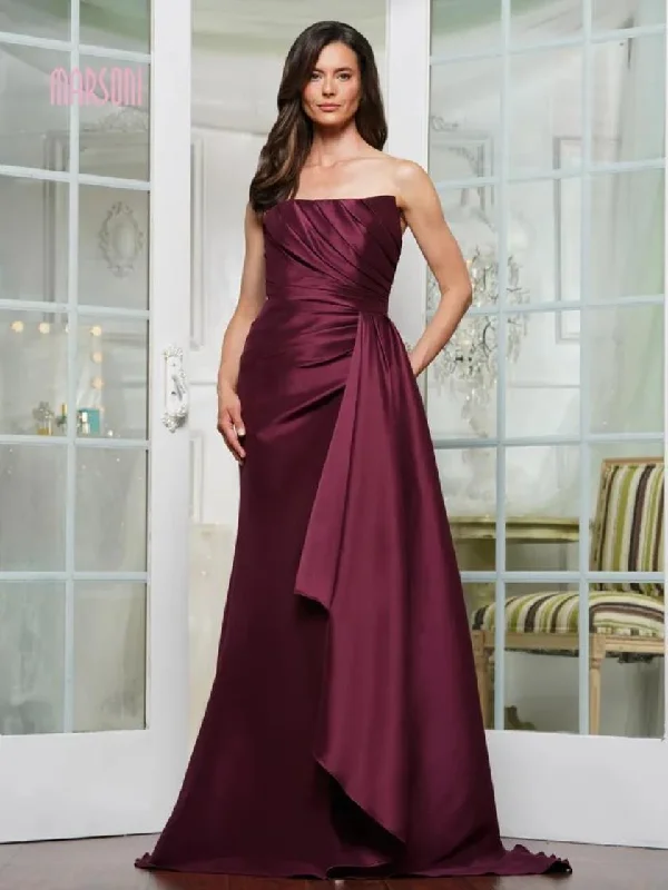 Discount Days Marsoni MV1326 Long Fitted Formal Pleated Evening Dresses