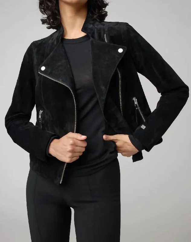 Act Now Saskia Suede Jacket In Black