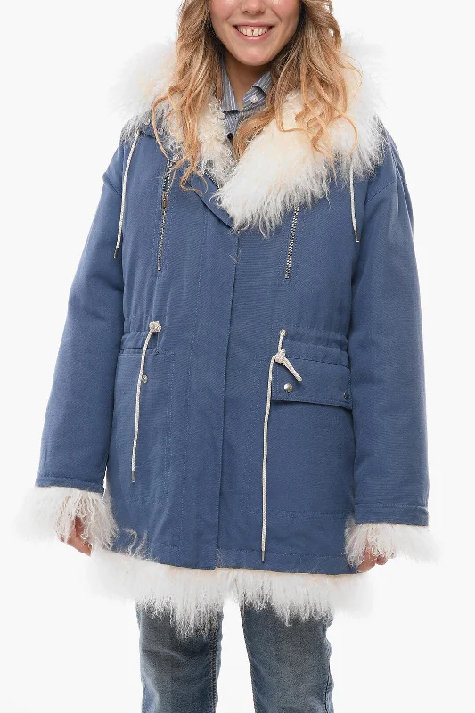 Price Reduction Calvin Klein Cotton-canvas Parka with Furred Lining