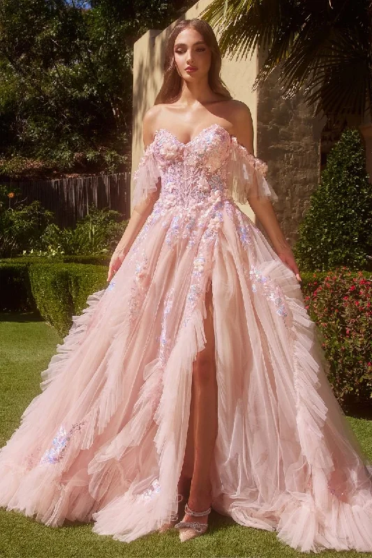Great Deals Andrea & Leo A1340 3D Floral Formal Prom Long Ball Gown