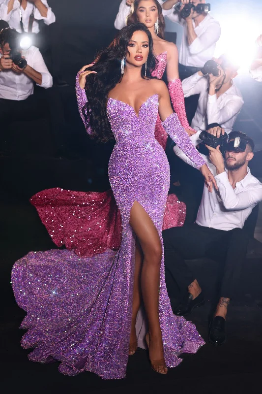 New Deals Portia and Scarlett PS23521 Long Strapless Prom Dress Purple