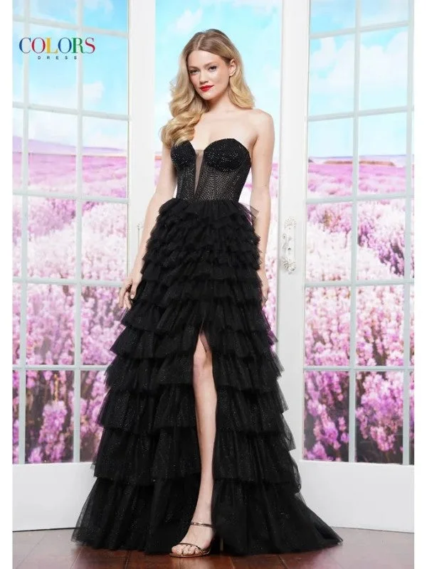 Act Now Colors 3492 Long Ball Gown Formal Corset Prom Dress