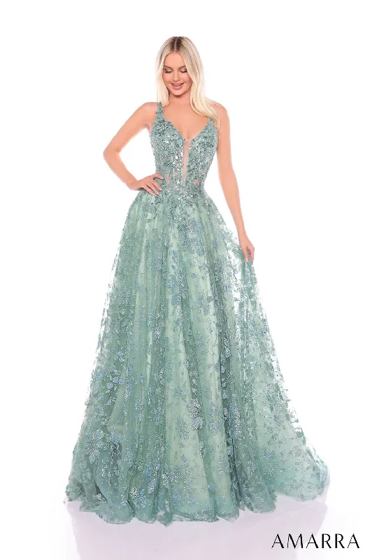 Price Blitz Amarra 88126 Formal Long Floral A Line Prom Dress
