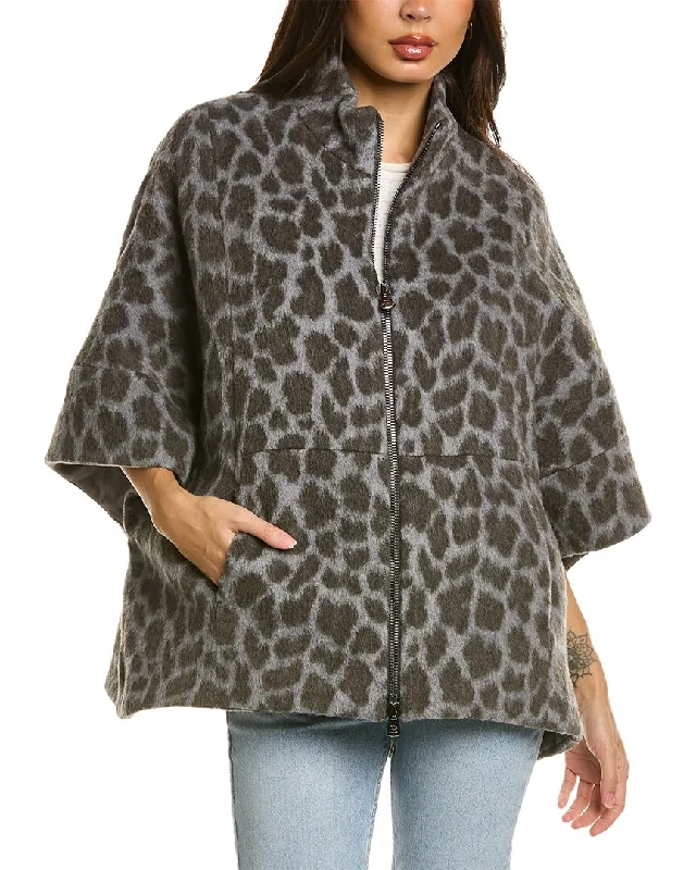 Midnight Madness Cinzia Rocca Wool & Alpaca-Blend Cape Coat