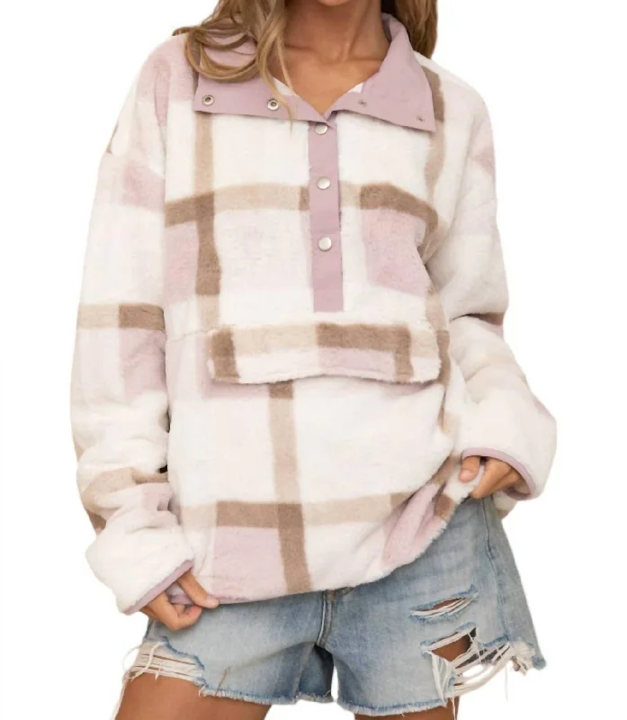 Get It Before It’s Gone Soft Fur Pullover In Off White Multi