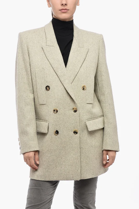 Special Price Isabel Marant Double Breasted Coat With Flap Pockets
