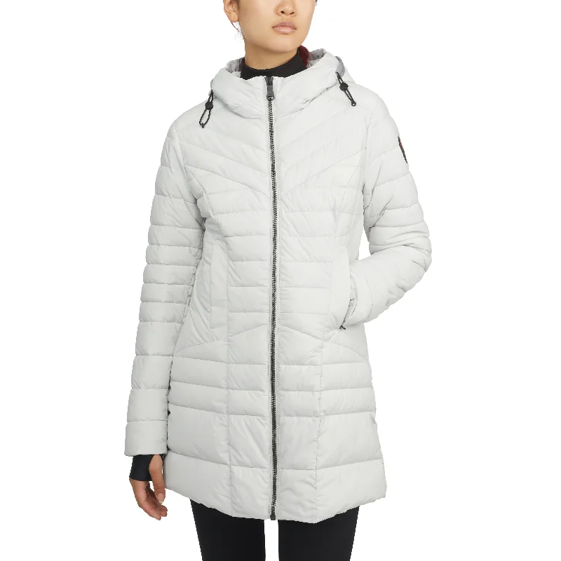 Daily Deals Pajar Women's Cort Light Weight Stretch Fixed Hood Puffer with Reflective Trim