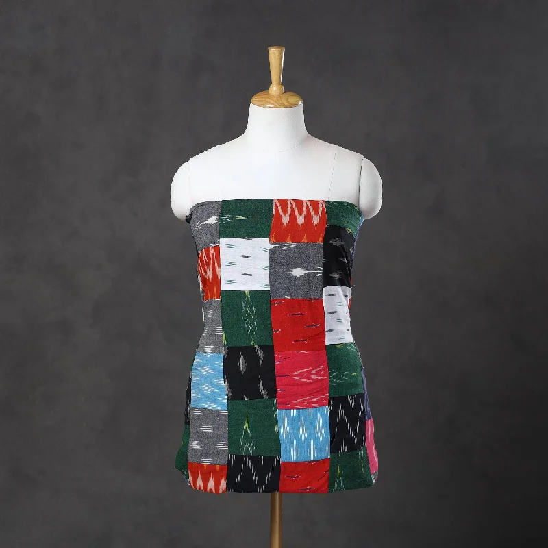 Massive Deals Multicolor - Patchwork Cotton Pochampally Ikat Kurta Material (2.7m) 62