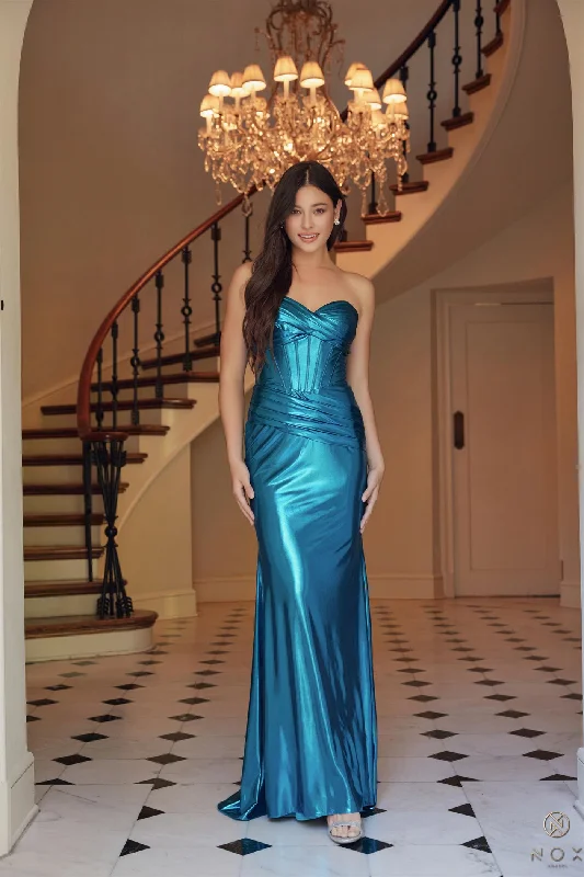 Today’s Special Nox Anabel T1499 Long Metallic Fitted Prom Dress