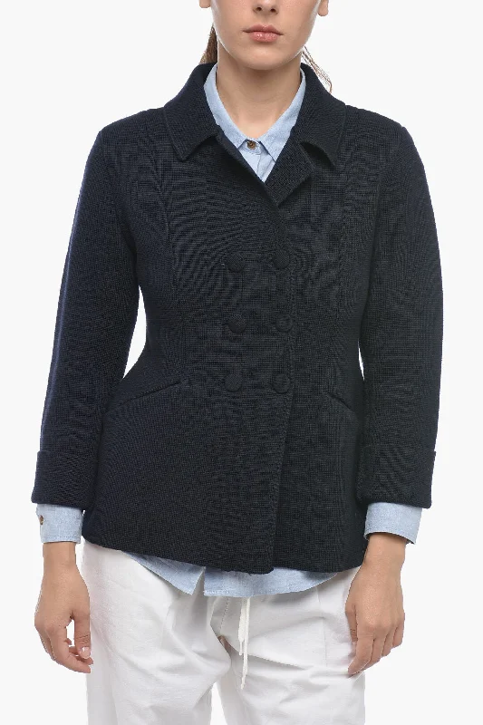 The Best Prices ELLA Merino Wool Double-breasted Blazer with Welt Pockets