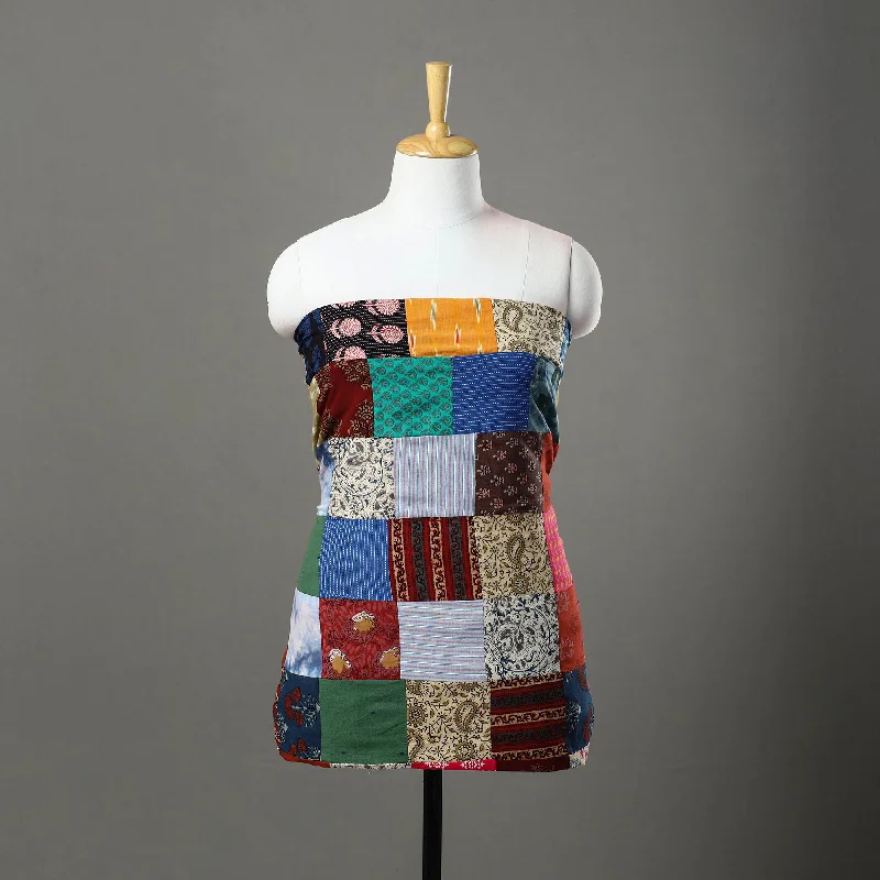 Savings Spectacular Multicolor - Handcrafted Patchwork Cotton Kurta Material (3.2m) 47