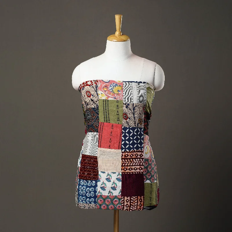 Price Rollback Multicolor - Handcrafted Patchwork Cotton Kurta Material (3.1m) 24