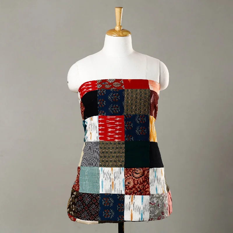 Overstock Multicolor - Handmade Tukdi Kaam Patchwork Cotton kurta Material - (2.75 meter) 02