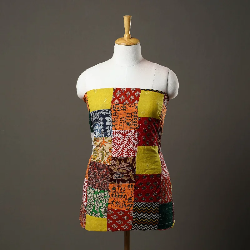 YEAR-End Sale Multicolor - Handcrafted Patchwork Cotton Kurta Material (3.25m) 15