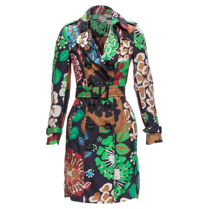 Stock Clearance Burberry Prorsum silk tropical floral print trench coat