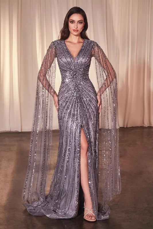 Loyalty Reward Cinderella Divine CD0239 Long Sleeve Beaded Sequin Formal Dress