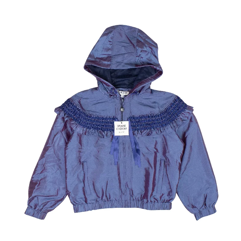 Massive Deals Opening Ceremony Smocked Nylon Windbreaker - Blue