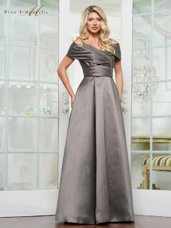 Exclusive Online Offer Rina di Montella RD3221 Long Beaded Formal Pleated Dress