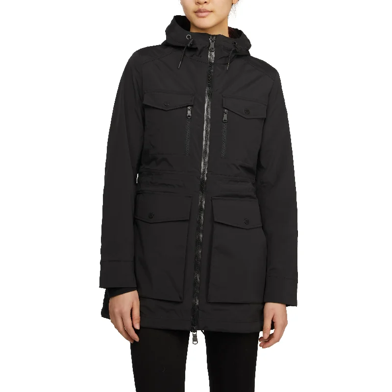 YEAR-End Sale Pajar Women’s Isla Mixed-Media Packable Raincoat with Fixed Hood