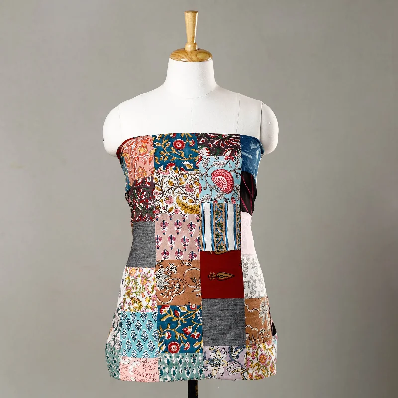 Low Prices Multicolor - Handmade Tukdi Kaam Patchwork Cotton kurta Material - (2.8 meter) 08