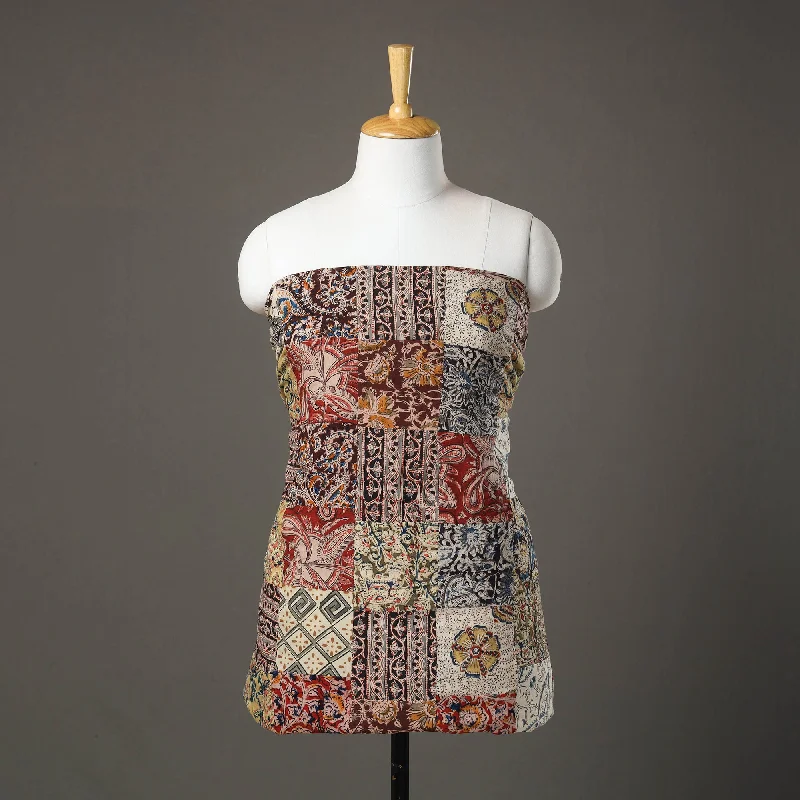 Shop and Save Multicolor - Patchwork Cotton Kalamkari Kurta Material (3.2m) 16