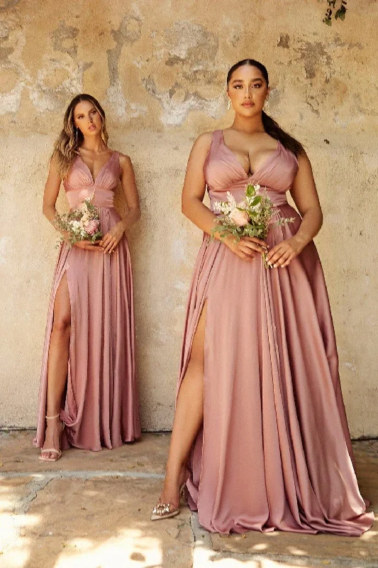 Lowest Prices Cinderella Divine CD7469 Long Prom Dress Evening Gown Rose Gold