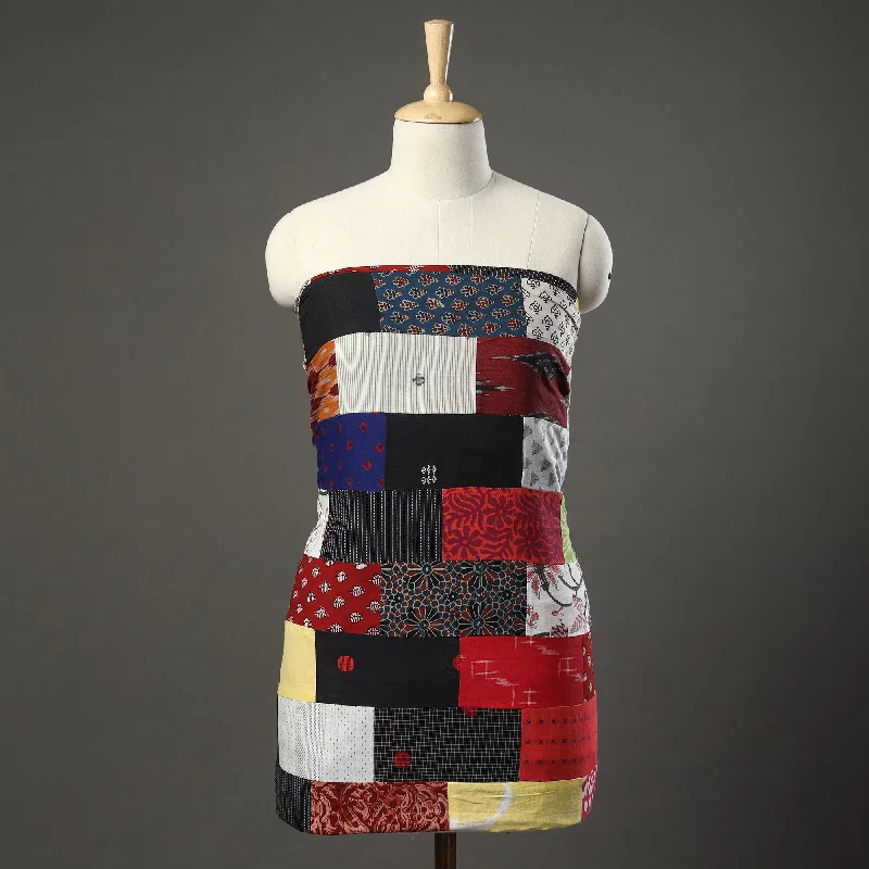 Super Deal Multicolor - Tukdi Kaam Patchwork Cotton Kurta Material - (2.5 meter) 20