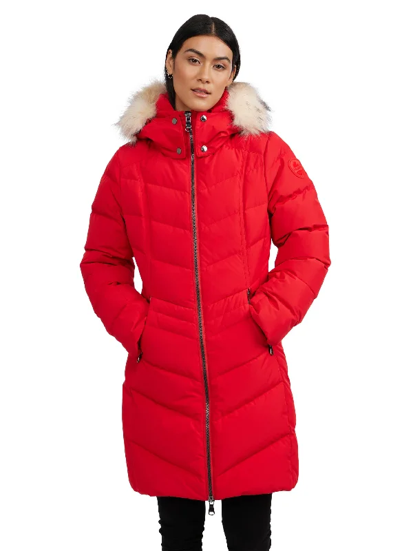 Hurry In Pajar Women's Pajar Women’s January Down Chevron Puffer with Detachable Hood Fur