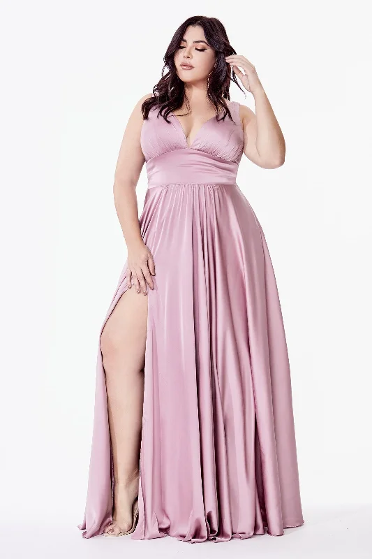 Deal Dash Cinderella Divine CD7469 Long Prom Dress Evening Gown Dark Mauve