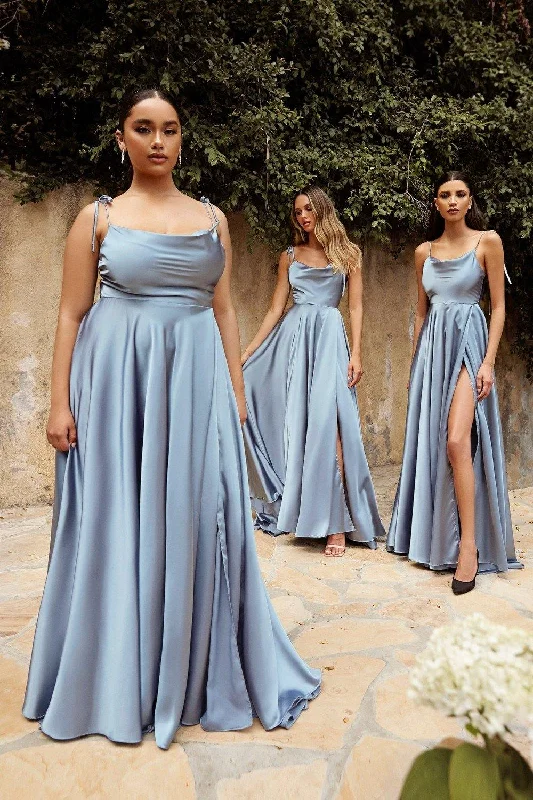 Shop and Save Cinderella Divine BD104 Classic Formal Bridesmaids Prom Dress Dusty Blue