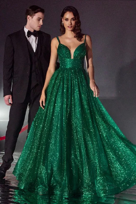 Special Promotion Cinderella Divine 996 Long Layered Glittered Ball Gown Emerald