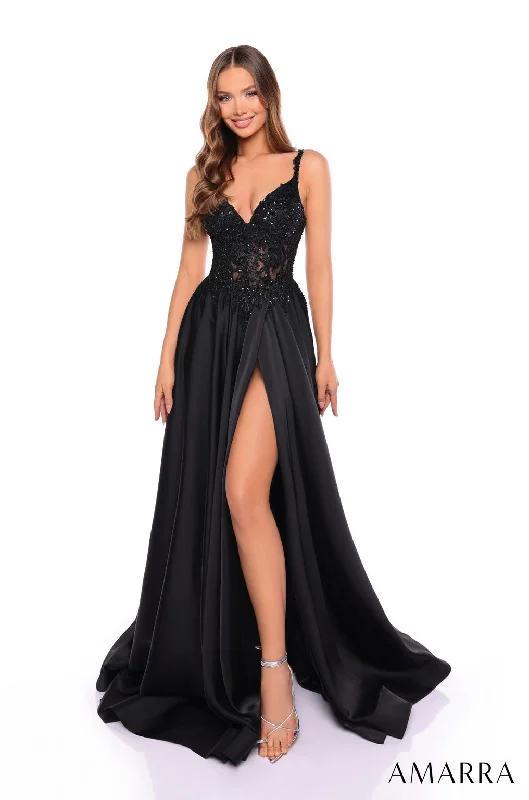 Limited Time Discount Amarra 88128 Beaded Long Formal Slit Prom Dress