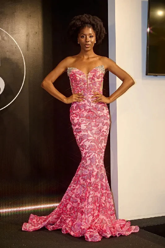 Unmissable Offer Portia and Scarlett PS24338 Long Mermaid Formal Floral Prom Dress