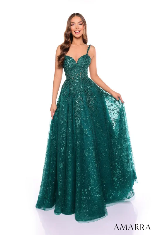 Warehouse Sale Amarra 88124 Glitter Long Formal Evening Prom Dress