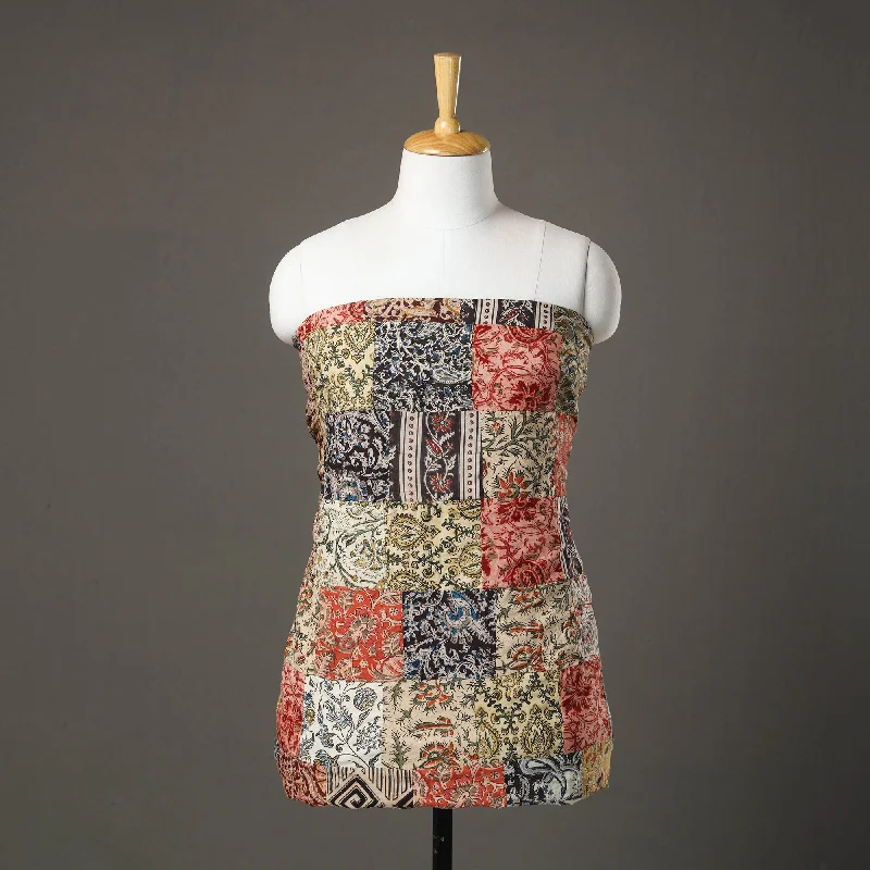 Clearance Event Multicolor - Patchwork Cotton Kalamkari Kurta Material (2.9m) 15