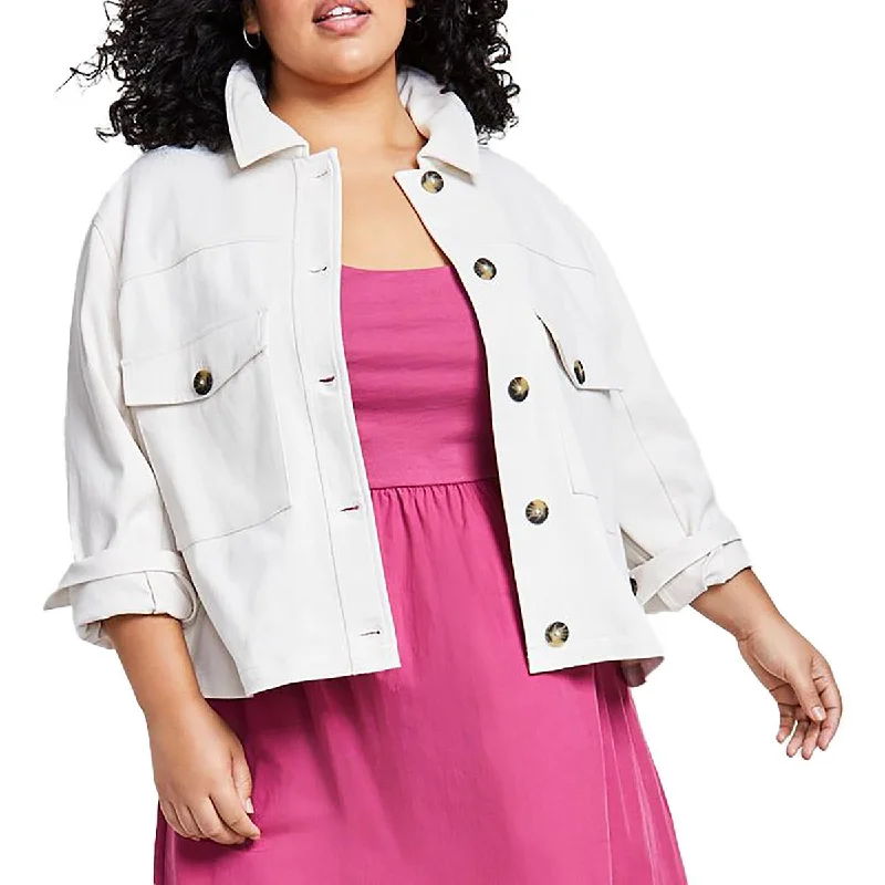Final Clearance Plus Womens Lightweight Cold Weather Denim Jacket