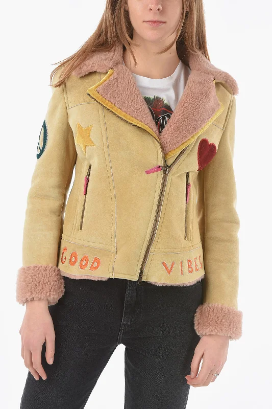 Last Chance History Repeats Embroidered Shearling Jacket