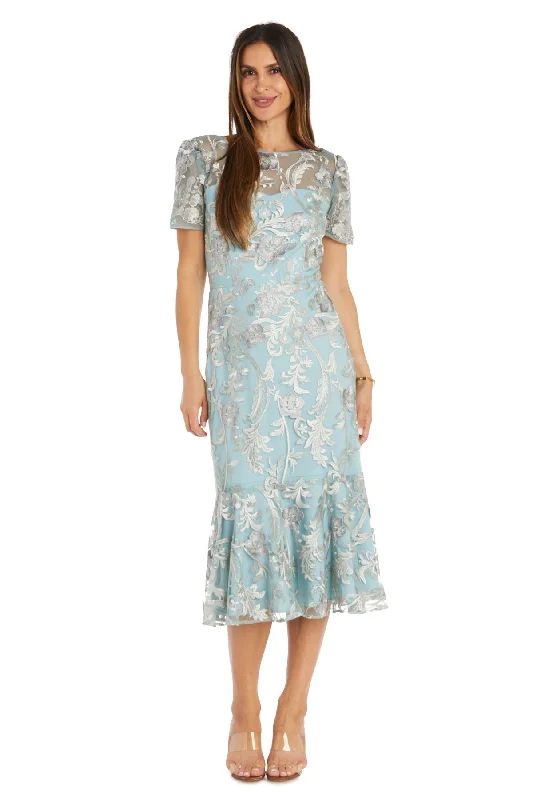 Now or Never R&M Richards 1778 Short Floral Midi Cocktail Dress