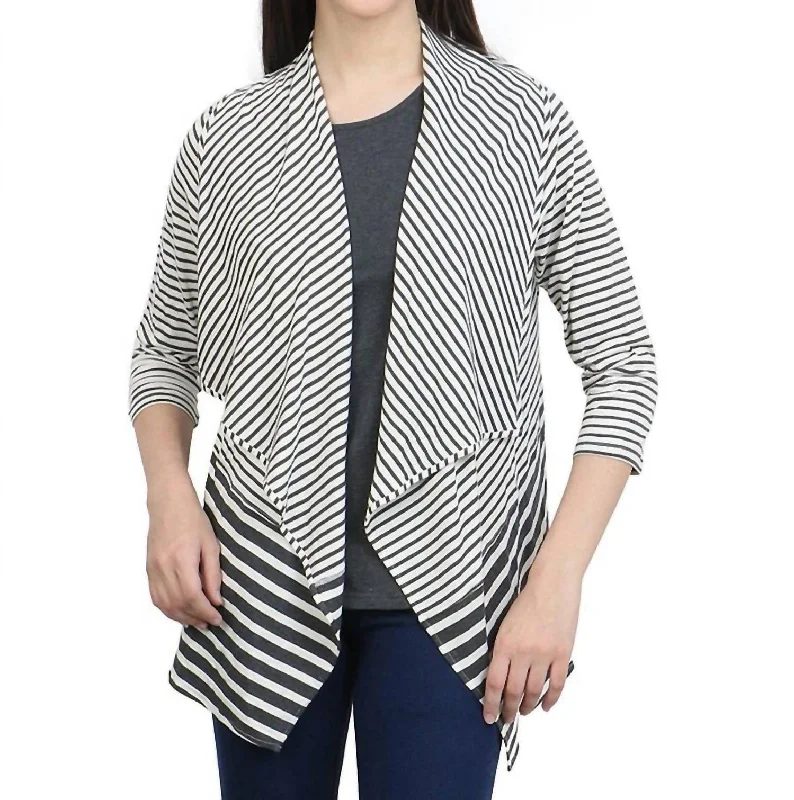TIME-Limited Offer Simone Shawl Jacket In Black/white