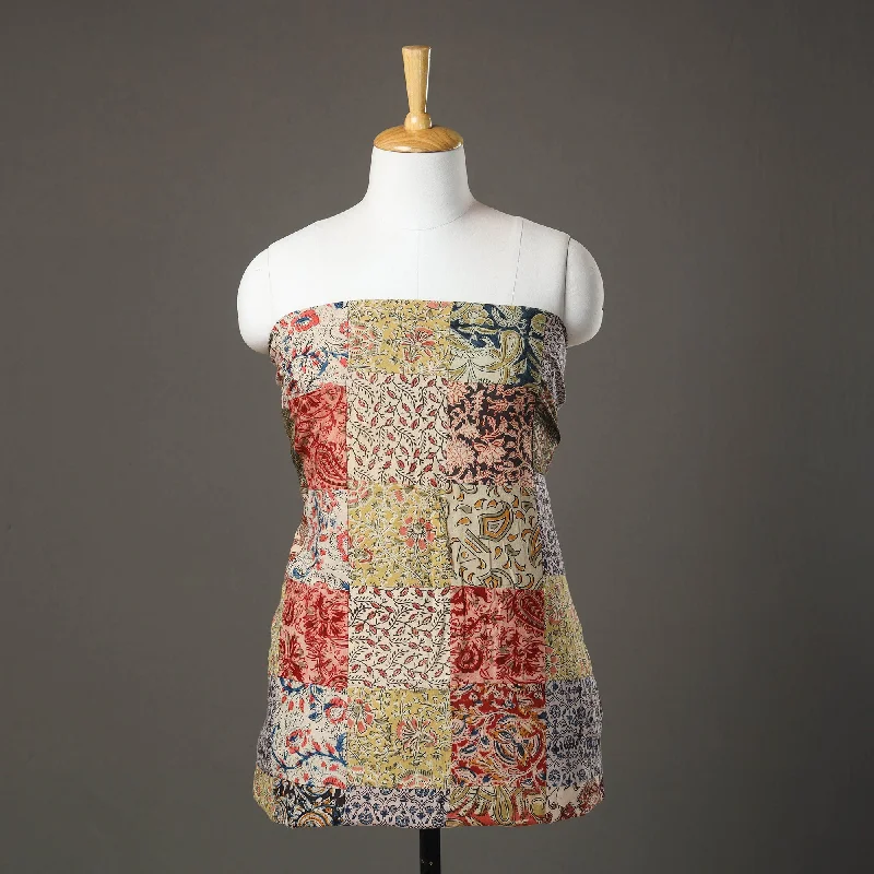Deal Explosion Multicolor - Patchwork Cotton Kalamkari Kurta Material (3.2m) 13
