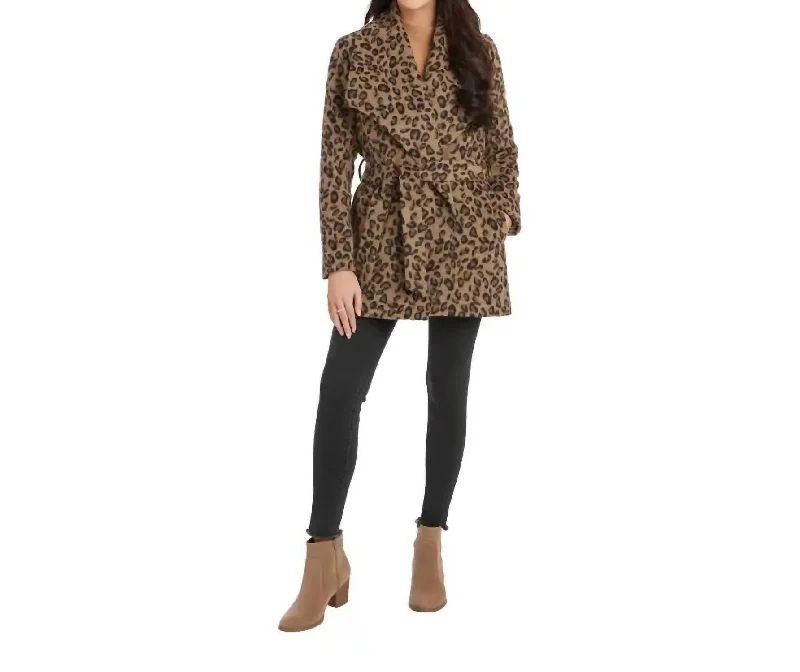Limited Time Offer Albany Leopard Coat In Tan